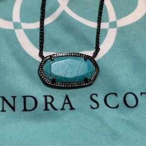 Kendra Scott - Elise Black chain and Variegated Turquoise